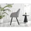 Industrial Design White & Grey Marble Effect Melamine Dining Table Set with 6 Upholstered Chairs-87463336