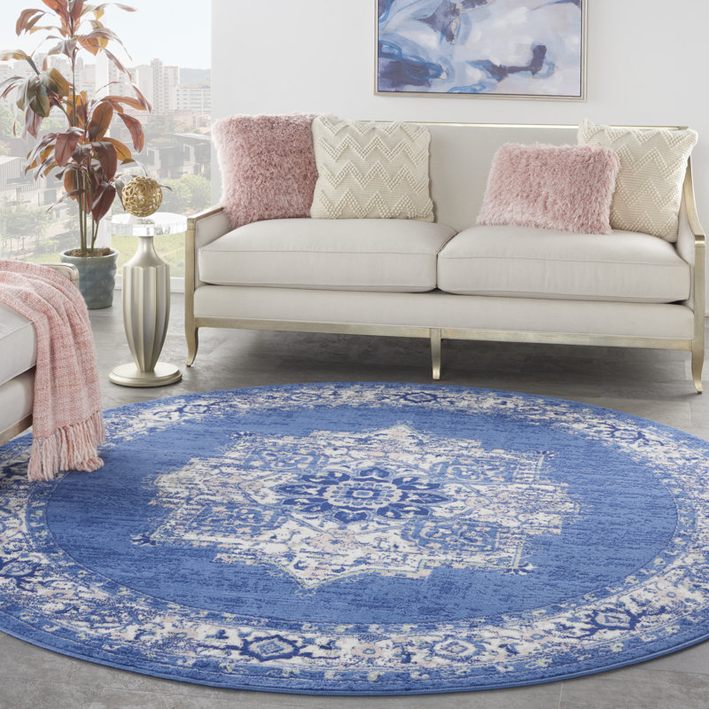 Tapis bleu marine Harriet, Rond 8 pi