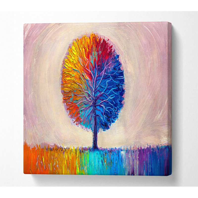 Lone Tree Rainbow - Wrapped Canvas Print, 101.6cm H x 101.6cm W x 10cm D