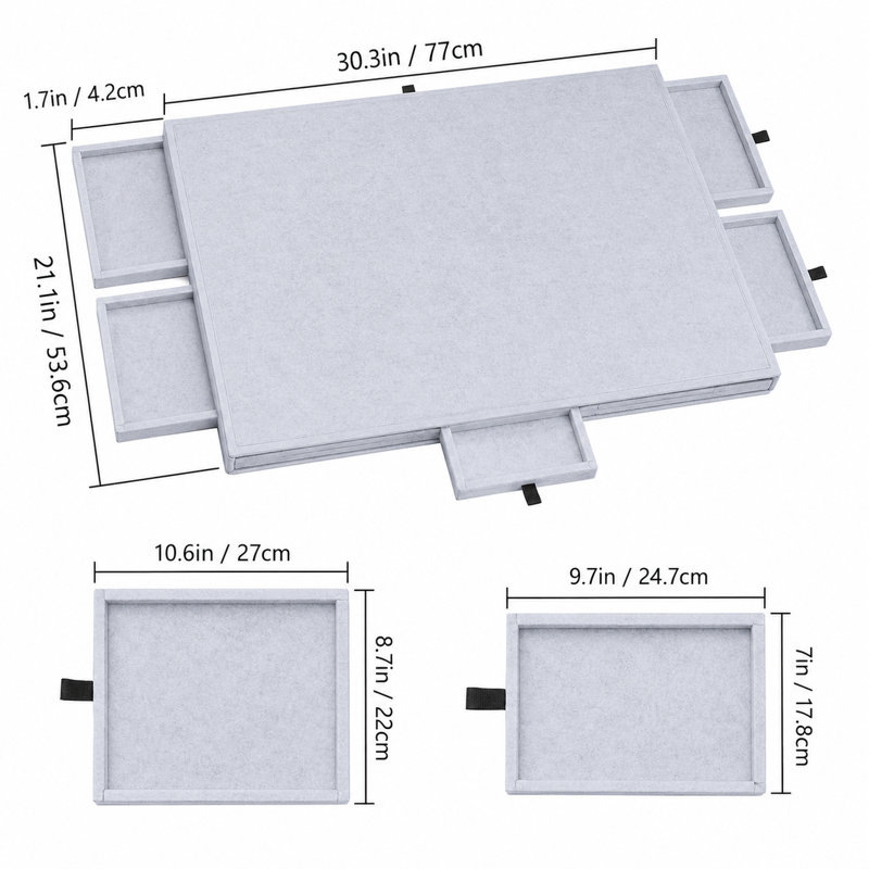 Tableau de casse-tête gris clair 1000 pièces avec 6 tiroirs de tri et housse pliable