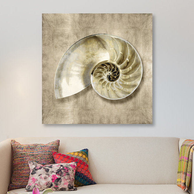 « golden sea life iv », impression sur toile, H 12 po x l 12 po x P 1,5 po