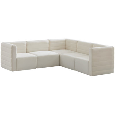 Enso Velvet L-Shaped Sectional Reversible