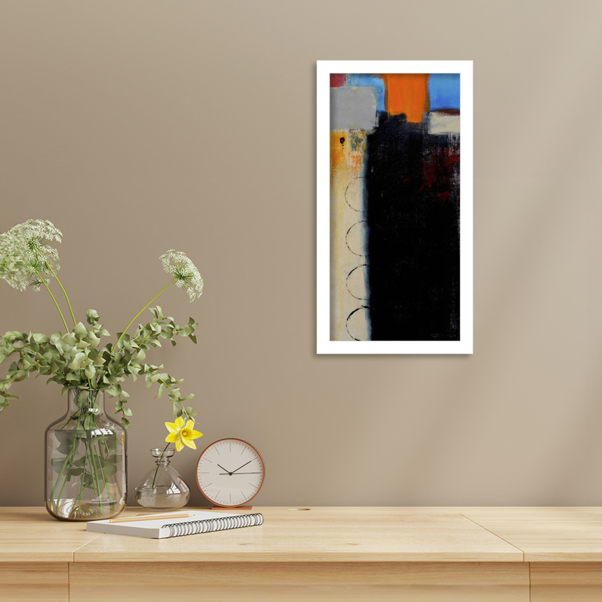 Thats a Wrap III by Mauro Wood Framed Wall Art Print, White, 17" H x 9" W