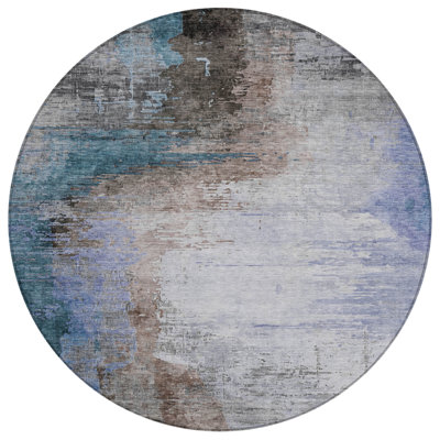 Machine Washable Indoor/Outdoor Xhevrie Brown Rug