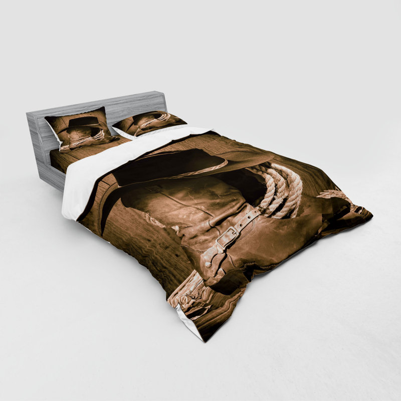 Ensemble de housse de couette Wild Westd Cowboy, Housse de couette grand + 3 pièces supplémentair