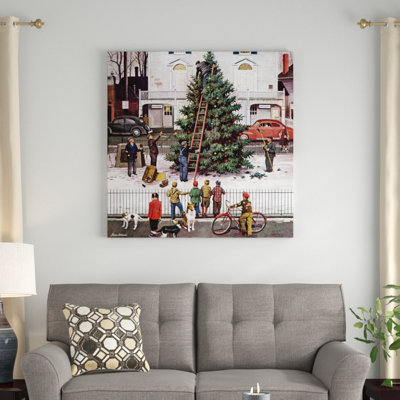 «Tree in Town Square», reproduction d'art sur toile tendue