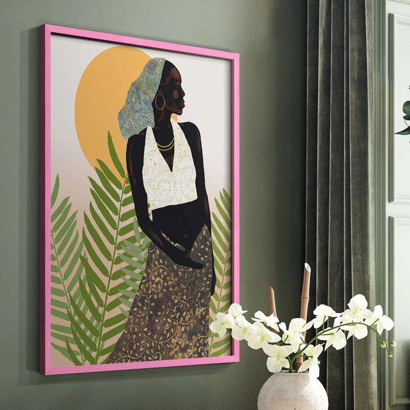 Her Grace Framed Print - Solid Wood, Pink, 10" H x 8" W