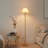 62 in. Brass Floor Lamp with Pleated Fabric Shade-900400031