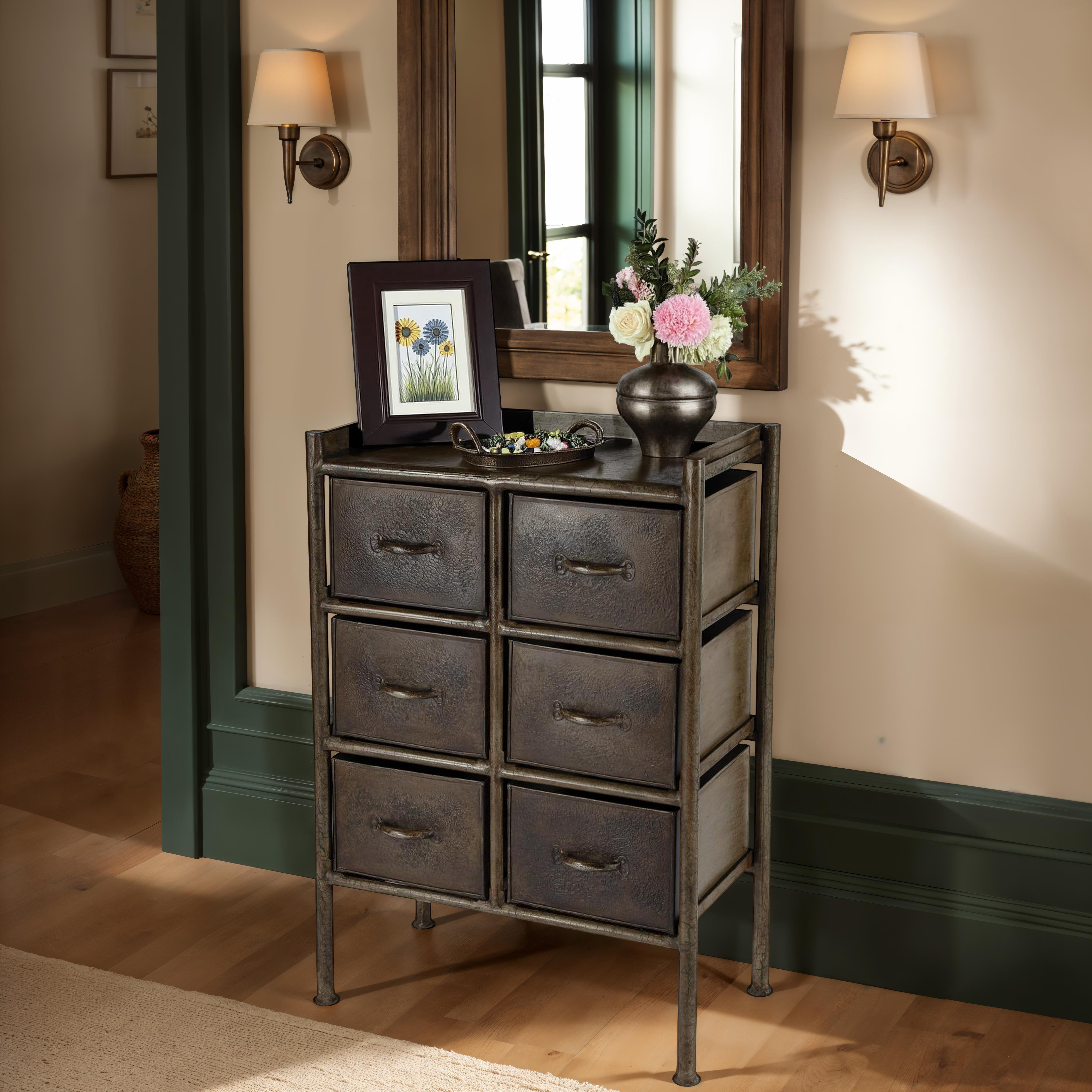 Joss Main Perry Metal Drawer Apothecary Accent Chest