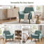 Fauteuil rembourré avec dossier touffeté de 31 po de largeur Newtin, bleu sarcelle-126140647