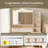 Vanity Desk With Mirror And Lights, Makeup Vanity With 2 USB Ports, Dual Drawer And Chest Storage, 3 Lighting Modes, Foldable Three-Sided Mirror