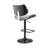 Attie Swivel Adjustable Height Armless Bar Stool with Pedestal Base in Faux Leather and Metal-123457377-123457406