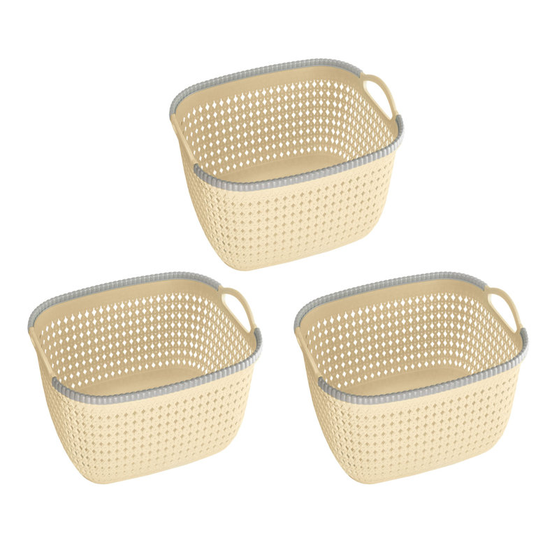 Rebrilliant Plastic Decorative Basket, Green, 3