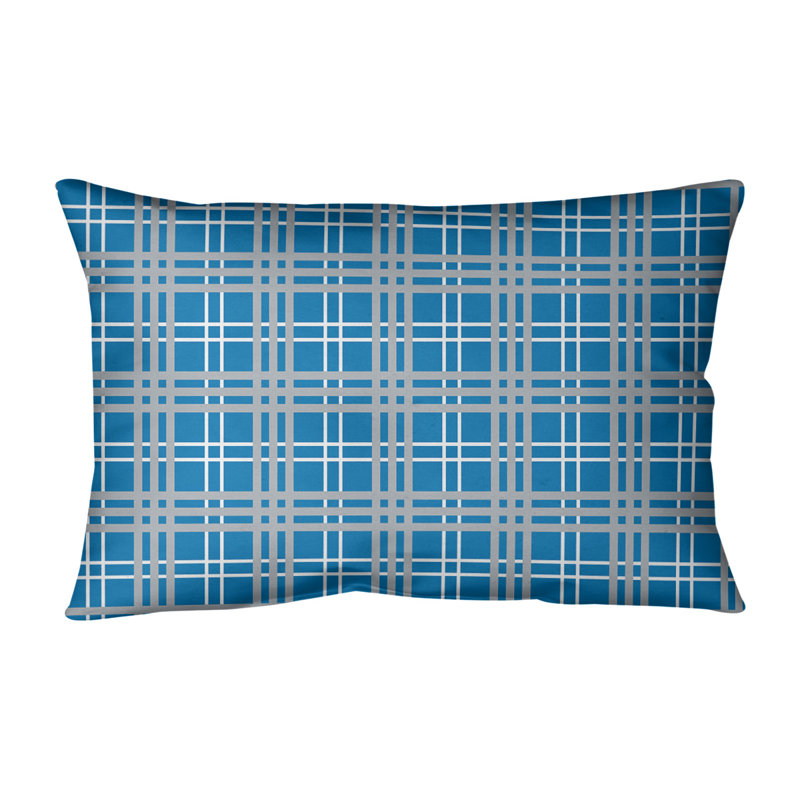 Housse de coussin Detroit Luxury, Bleu Honolulu / blanc / argent, Mélange de coton