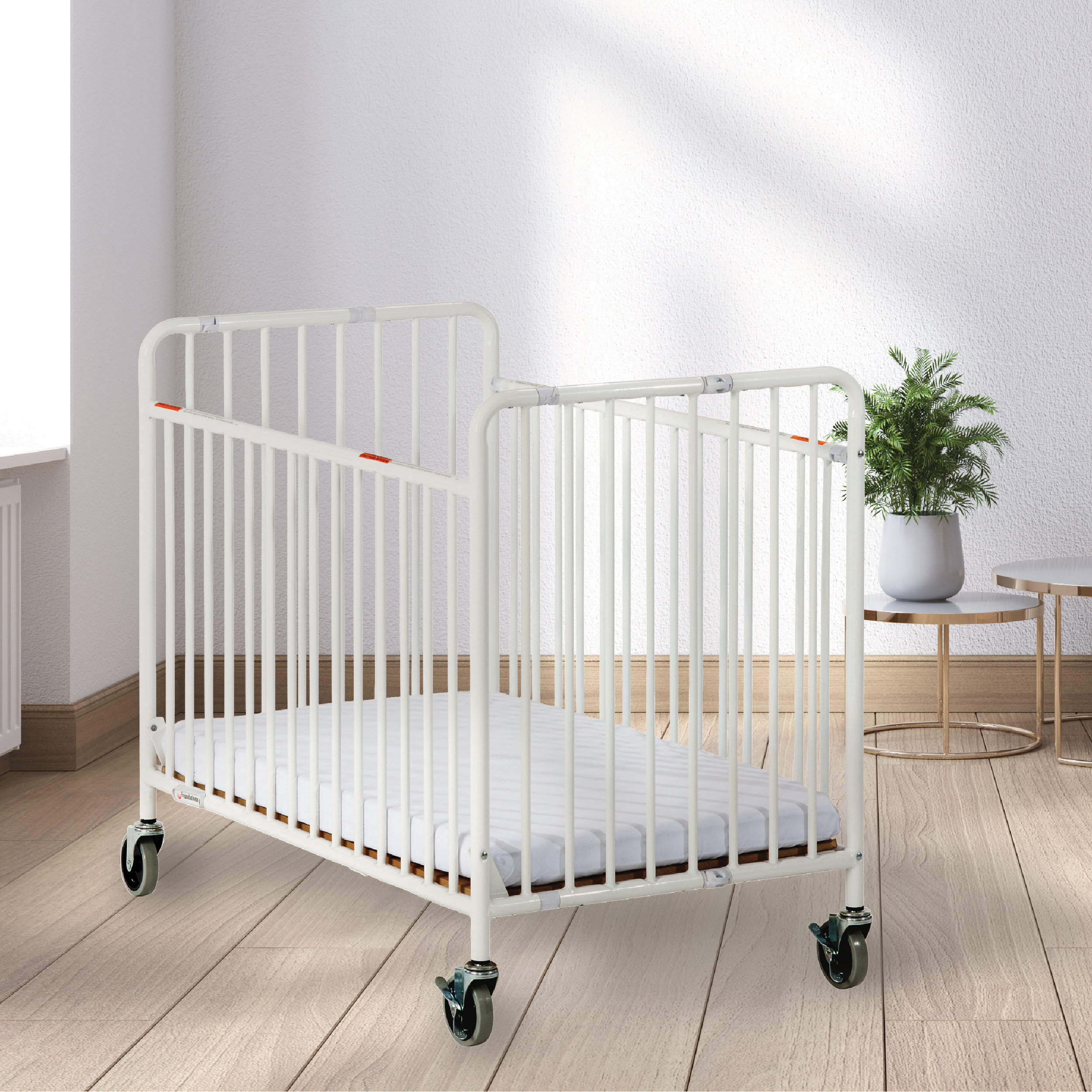 Silver hot sale metal crib