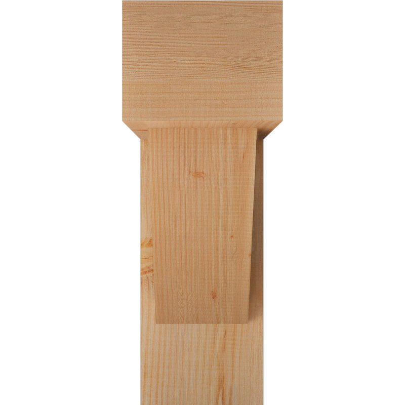 Traditional Block Bracket with Offset Brace, 24 x 24, 8"W Douglas Fir (Rough Sawn)