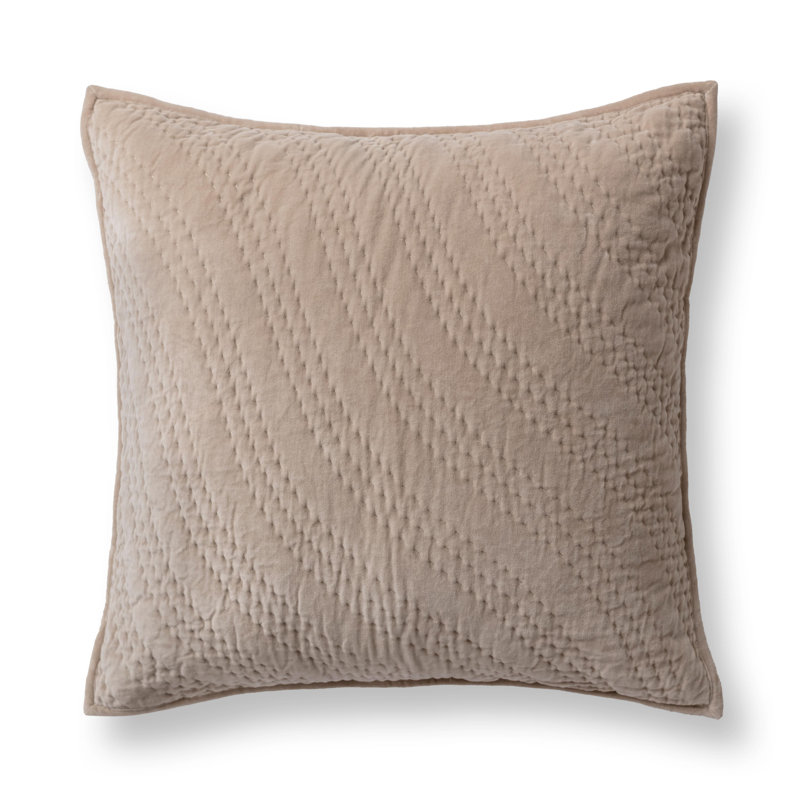 Elms Velvet Pebble Euro Sham, Beige, Euro