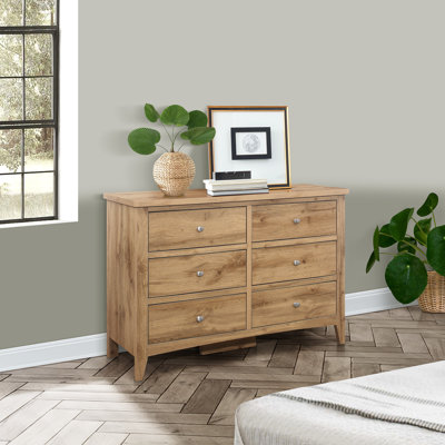 6 Drawer 115Cm W Double Dresser