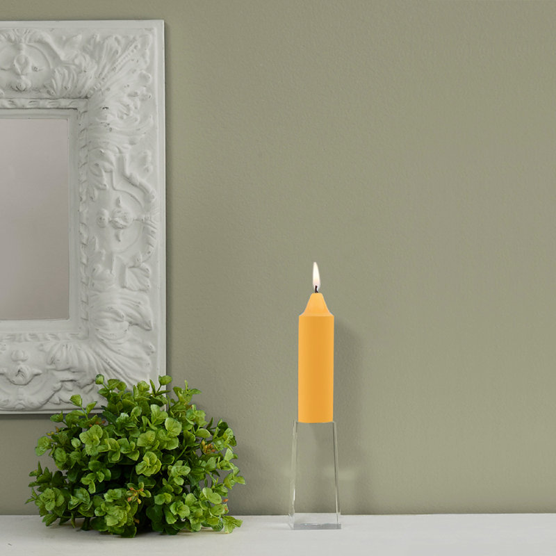 Smooth Collenette Unscented Taper Candle, Butterscotch, 5" H x 1.25" W x 1.25" D