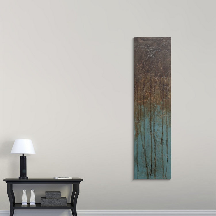 «Oxidized Copper II» par Jennifer Goldberger - impression d'art graphique, H 72 po x l 19 po x P 1,5 po, Toile