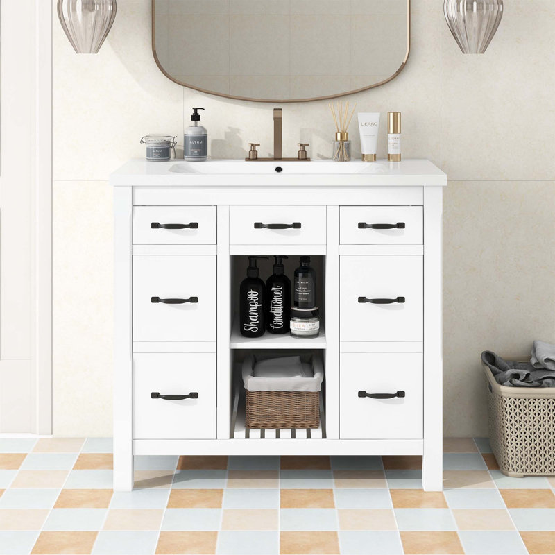 Rangement pour salle de bain Yasib, Blanc