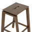 Tabouret de comptoir à dossier en bois d'hévéa à dossier noyer foncé