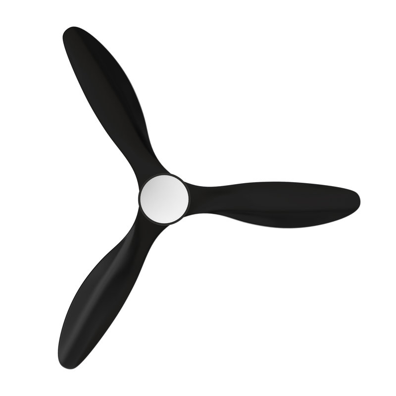 Ventilateur de plafond encastré à DEL à 3 pales de 52 po avec télécommande et ensemble d'éclairage inclus , Noir