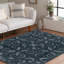 Tapis d'intérieur lavable bleu pierre Rita avec envers antidérapant-1062538371