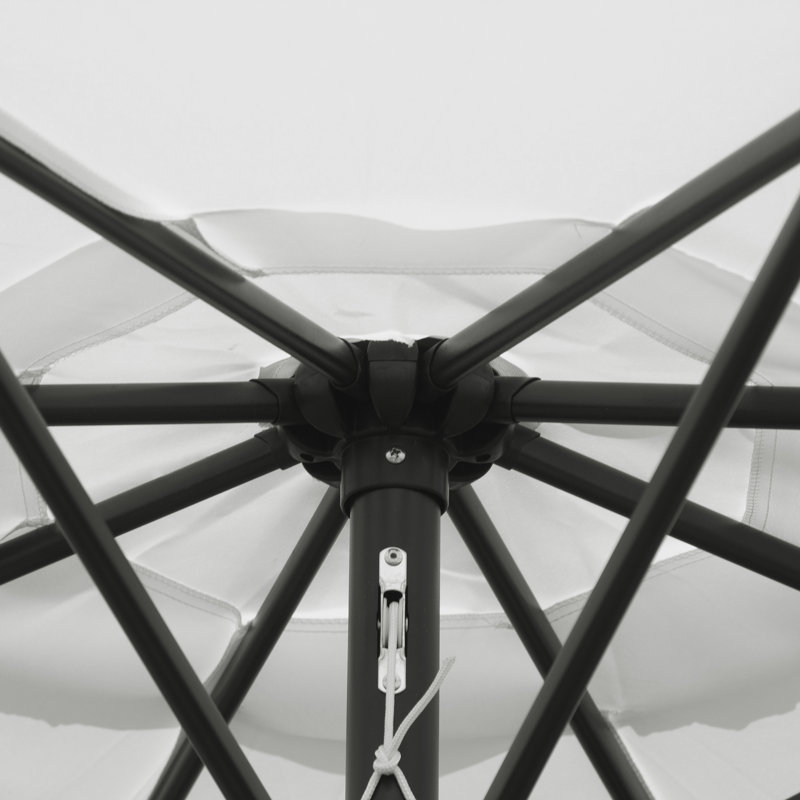 Parasol de marché rond 10 pi x 8 pi, parasol de patio, blanc, Blanc