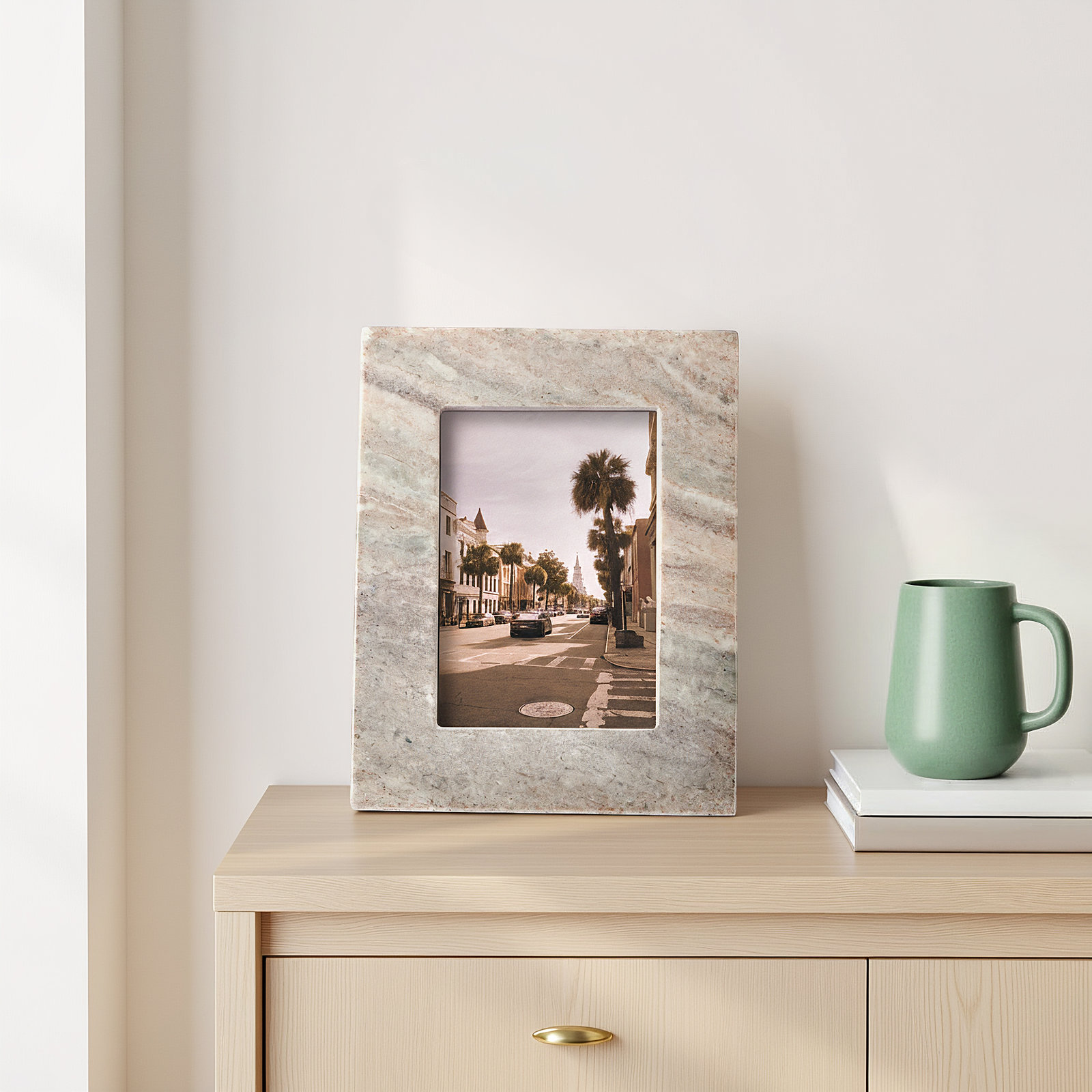 Tellis Brown Marble Matte Picture Frame, 4" x 6"