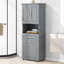 Rangement de salle de bain, grande armoire de salle de bain avec panier à linge, grand panier à linge inclinable et armoire de rangement supérieure-352579940