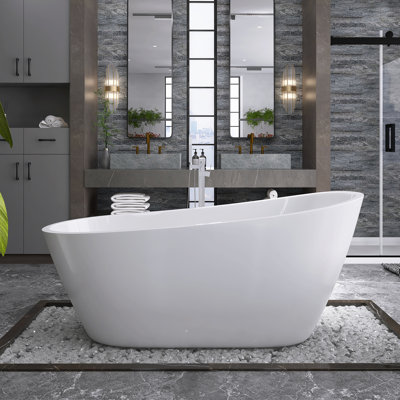 67'' x 31'' Freestanding Soaking Acrylic Bathtub