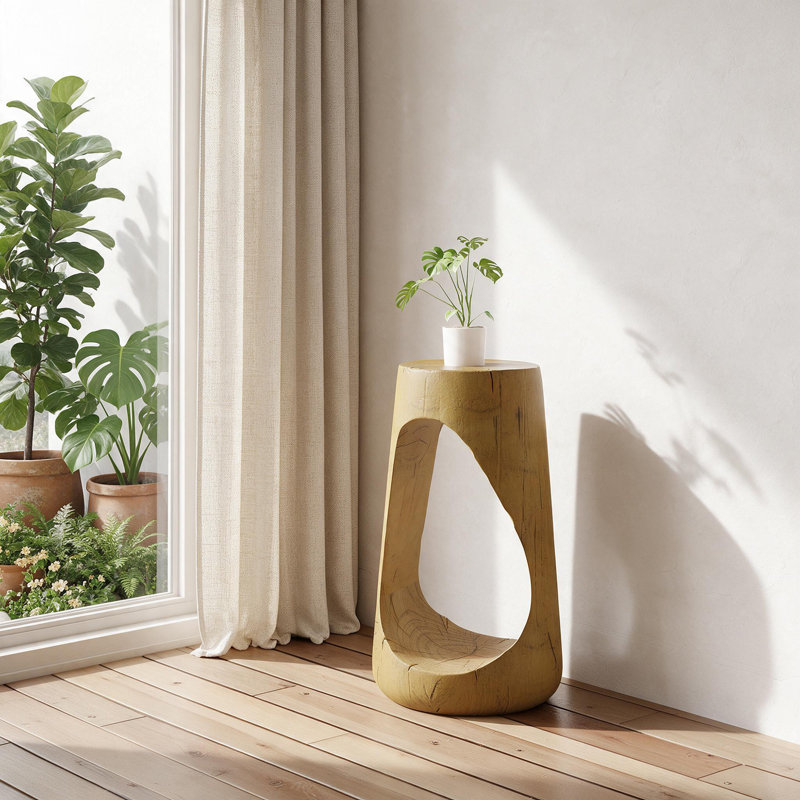 Table d'appoint Eulla, table d'appoint, table d'appoint de salon, table d'appoint en bois, Naturel