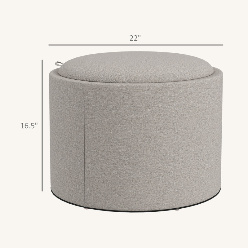 Table basse ronde avec repose-pieds avec plateau rabattable, repose-pieds et table basse