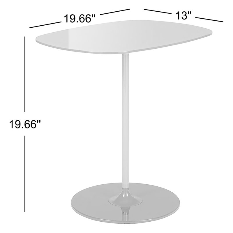 Thierry Glass End Table, Blue, 19.66" H x 19.66" W x 13" D