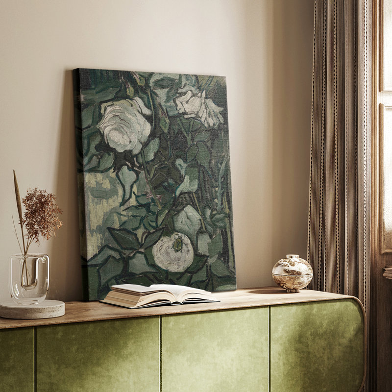 Motif floral rétro CCLIV - galerie Cavas, H 12 po x l 8 po