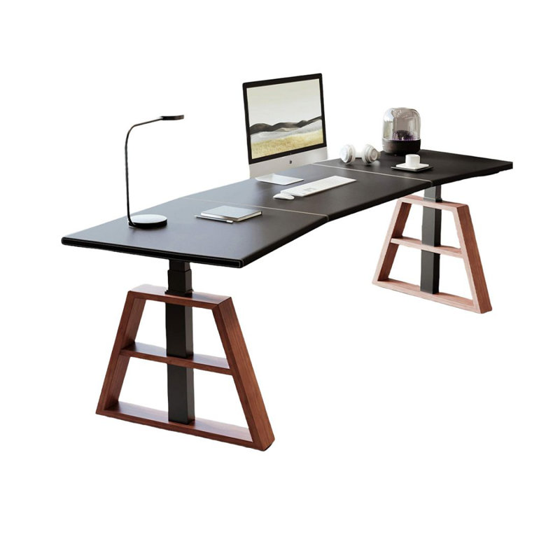 Bureau debout en bois manufacturé noir Free Form, H 46,85 po x l 70,87 po x P 27,56 po