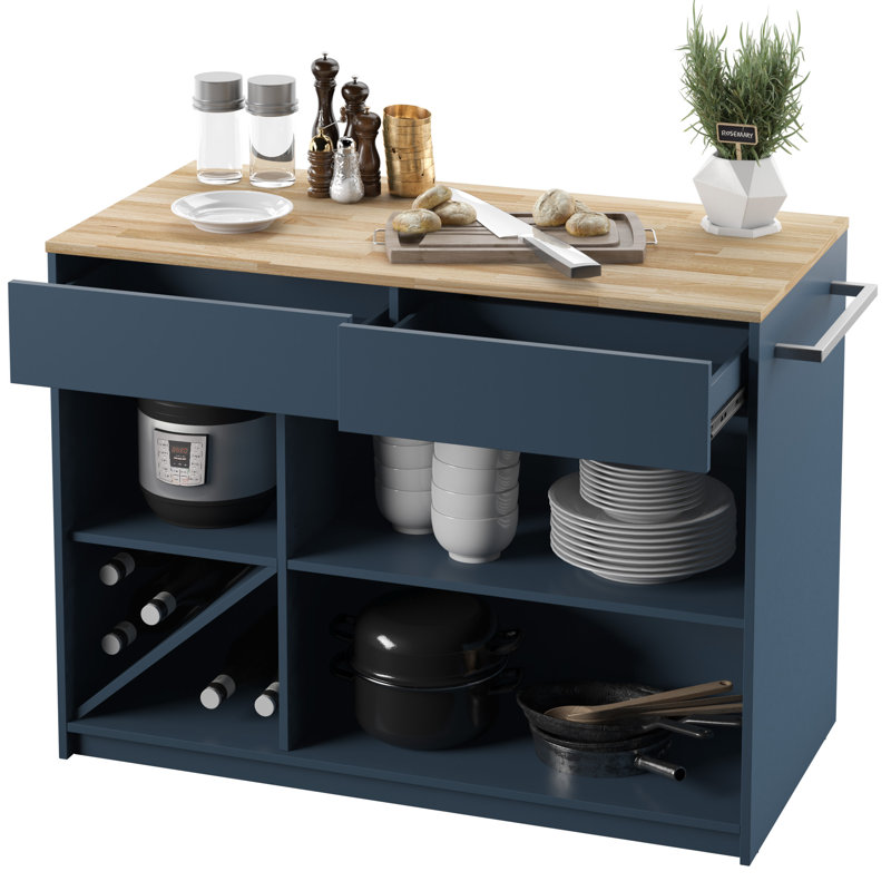 Îlot de cuisine 47,5 po Witney, Bleu Fontana