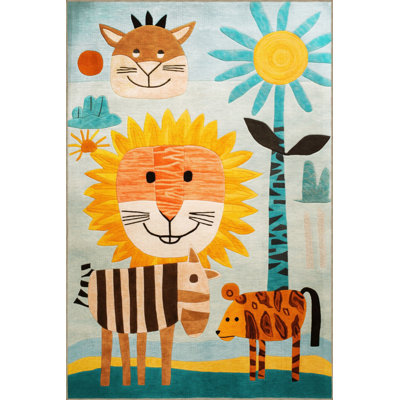 Tapis décoratif lavable à motif de fleurs pour enfants, motif lavable, collection Dido