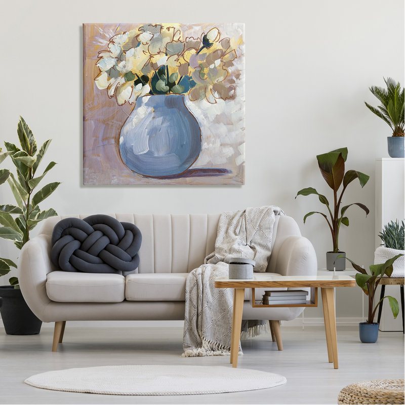 "Layered Flower Arrangement Blossoms Bouquet", peinture sur toile par Sue Riger, H 36 po x l 36 po x P 1,5 po