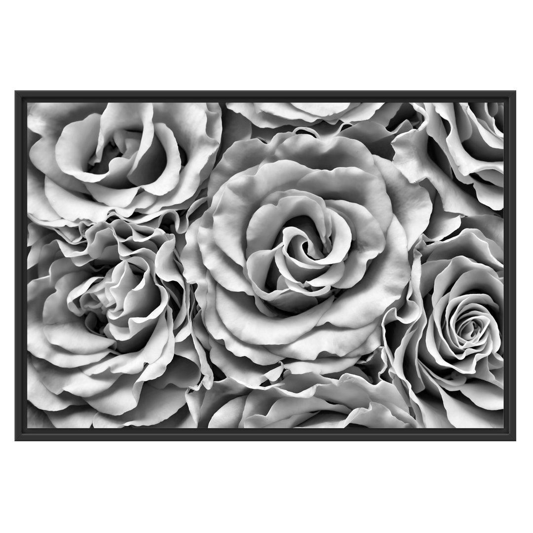 Gerahmtes Wandbild Blumen Rosen Blumenmeer