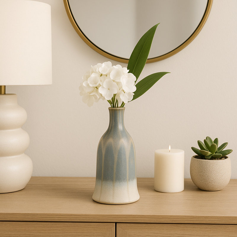 Vase de table décoratif en céramique pour la décoration intérieure, H 9 po x l 4 po x P 4 po
