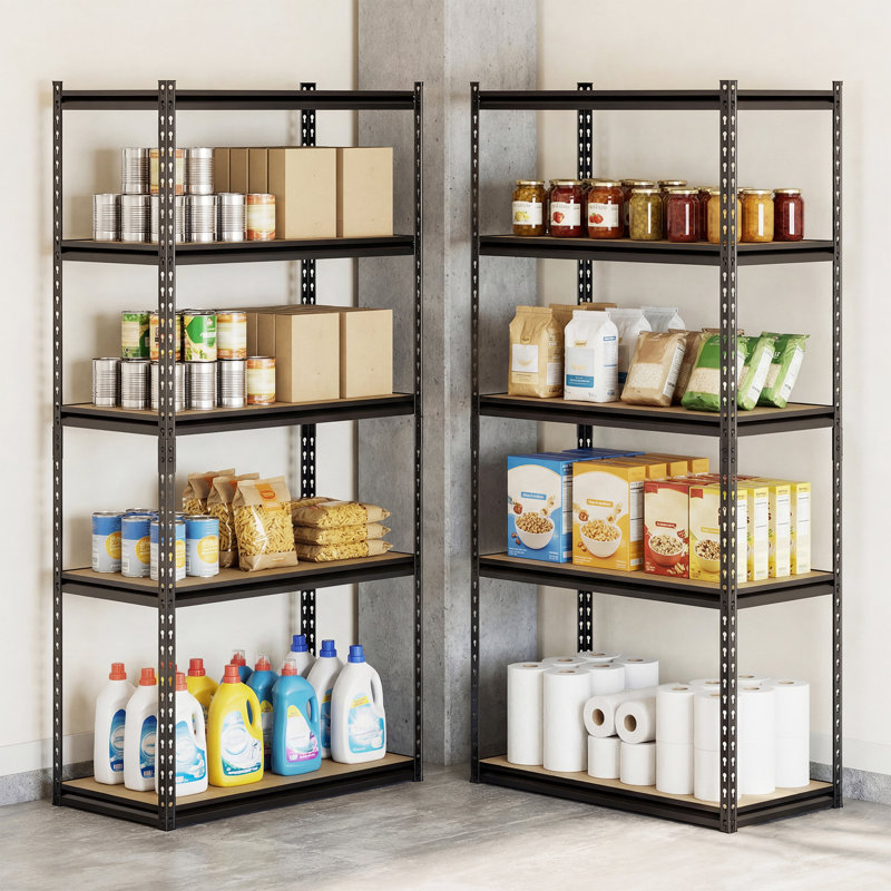Étagère de garage robuste à 5 niveaux, support de rangement en métal 2200 lb, tablette utilitaire réglable pour garde-manger de sous-sol, assemblage sans boulon, l 36 po x P 18 po x H 72 po