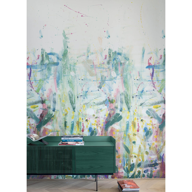 Fresque murale Fresco, Blanc/vert