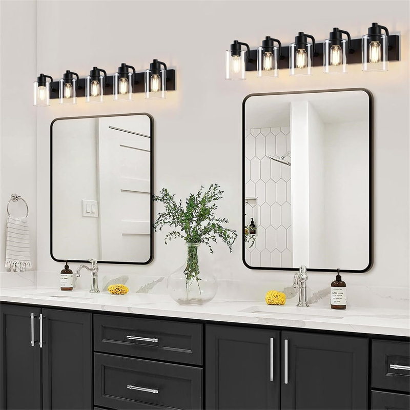 Dimmable Vanity Light, Matte Black, 5