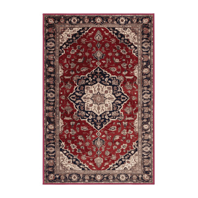 Machine Washable Persian Red Area Rug