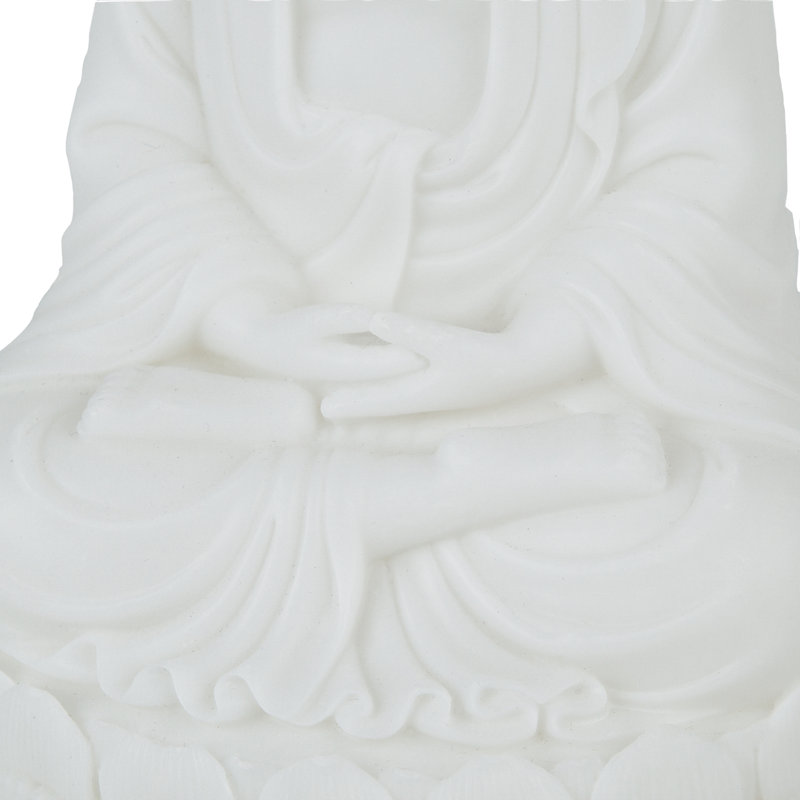 5.5x4.7x11.8" White Sitting Buddha Figure