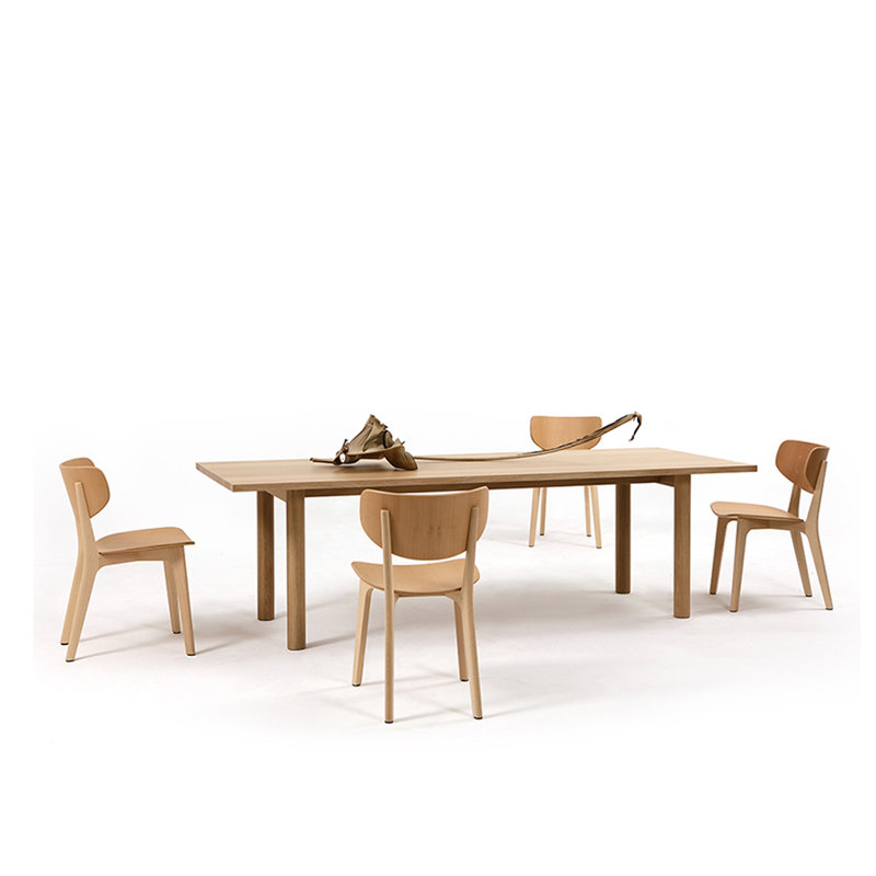 Japanese style solid wood dining table, 29.52"H x 86.61"L x 35.43"W