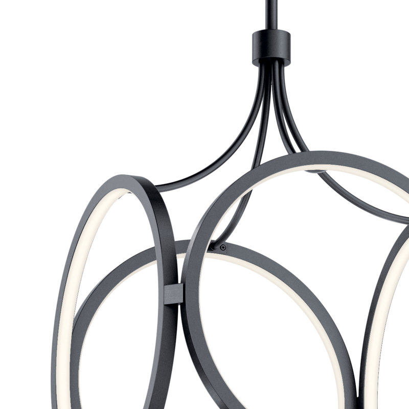 Nikiki 1 - Light LED Pendant, 58" H x 14" W x 14" D, Matte Black