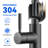 High Arc Commercial Kitchen Faucet for Sinks | Durable Matte Black Finish | 20" Retractable Hose with 3-in-1 Pull-Down Sprayer (Stream, Spray, Pause), 304 Stainless Steel, Ceramic Valve, Gooseneck Spout, Suitable for Bar, RV, and Utility Sink-125290867